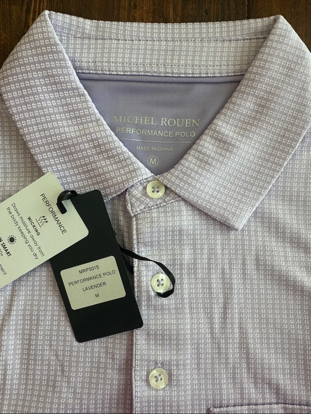 Men’s Performance Polo — Light Lavender, Sport/Casual, Short sleeve, Size M